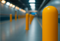 yellow impact resistant carpark bollards 